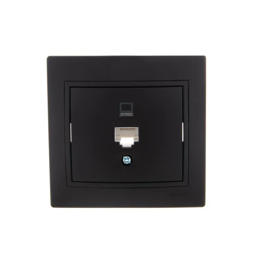 Розетка компьютерная 1-м СП Mira RJ45 черн. бархат LEZARD 701-4242-139