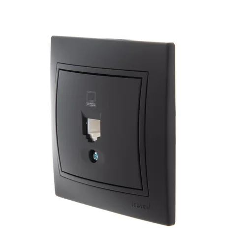 Розетка компьютерная 1-м СП Mira RJ45 черн. бархат LEZARD 701-4242-139
