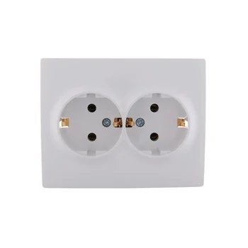 Розетка 2-м СП Karina с заземл. термопласт бел. LEZARD 707-0200-127B