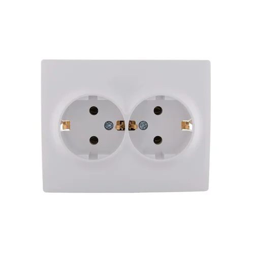 Розетка 2-м СП Karina с заземл. термопласт бел. LEZARD 707-0200-127B