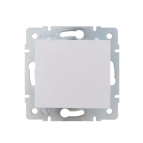 Розетка 1-м СП Karina с заземл. с крышкой термопласт механизм бел. LEZARD 707-0288-123B