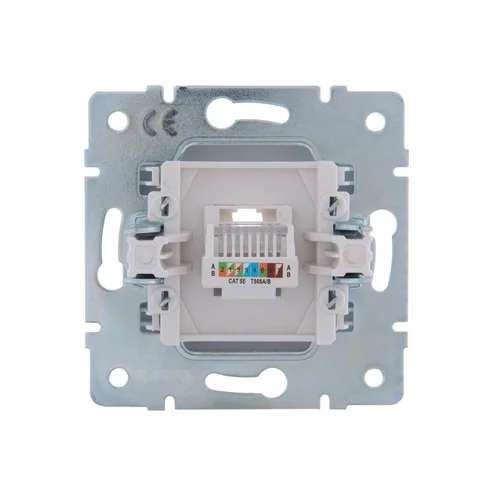 Розетка компьютерная 1-м СП Karina RJ45 механизм бел. LEZARD 707-0288-139