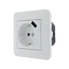Розетка 1-м СП Karina 16А с заземл. с заряд. устройством USB механизм бел. LEZARD 707-0288-181
