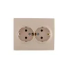 Розетка 2-м СП Karina с заземл. термопласт крем. LEZARD 707-0300-127B