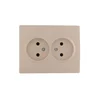 Розетка 2-м СП Karina 16А IP20 без заземл. термопласт крем. LEZARD 707-0300-128B