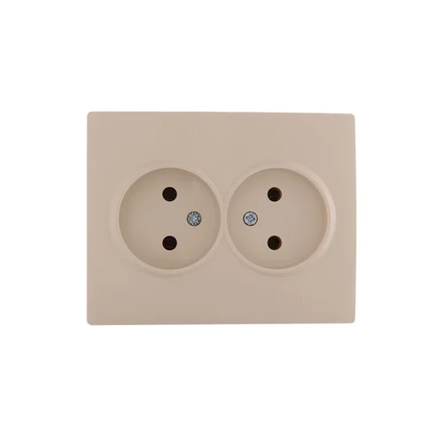 Розетка 2-м СП Karina 16А IP20 без заземл. термопласт крем. LEZARD 707-0300-128B