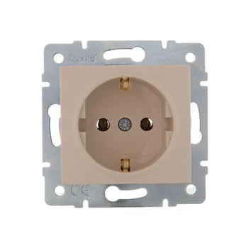 Розетка 1-м СП Karina с заземл. термопласт механизм крем. LEZARD 707-0388-122B