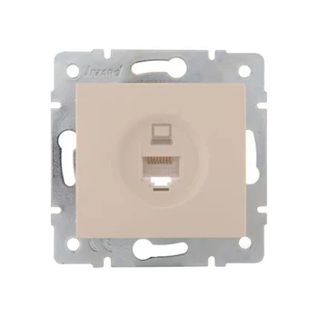Розетка компьютерная 1-м СП Karina RJ45 механизм крем. LEZARD 707-0388-139