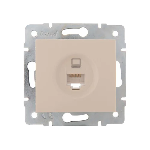 Розетка компьютерная 1-м СП Karina RJ45 механизм крем. LEZARD 707-0388-139