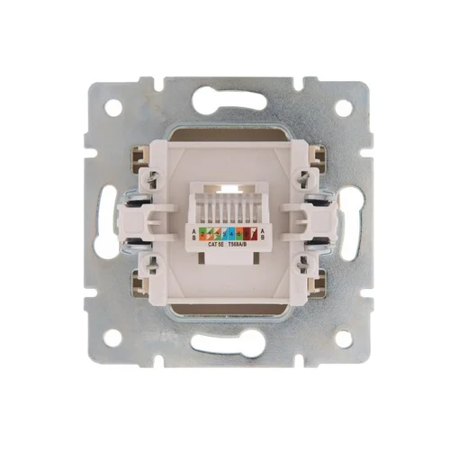 Розетка компьютерная 1-м СП Karina RJ45 механизм крем. LEZARD 707-0388-139