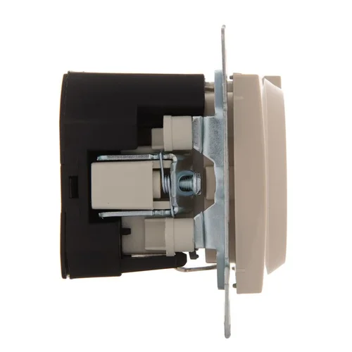 Розетка 1-м СП Karina 16А с заземл. с заряд. устройством USB механизм крем. LEZARD 707-0388-181