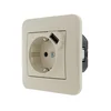 Розетка 1-м СП Karina 16А с заземл. с заряд. устройством USB механизм крем. LEZARD 707-0388-181
