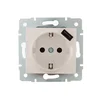 Розетка 1-м СП Karina 16А с заземл. с заряд. устройством USB механизм жемчуж./бел. перламутр. LEZARD