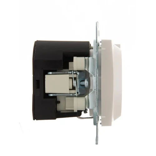 Розетка 1-м СП Karina 16А с заземл. с заряд. устройством USB механизм жемчуж./бел. перламутр. LEZARD