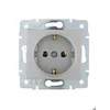 Розетка 1-м СП Karina с заземл. термопласт механизм матов. серебр. LEZARD 707-4388-122B