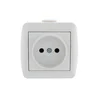 Розетка 1-м ОП Nata 16А IP20 без заземл. керамика бел. LEZARD 710-0200-121