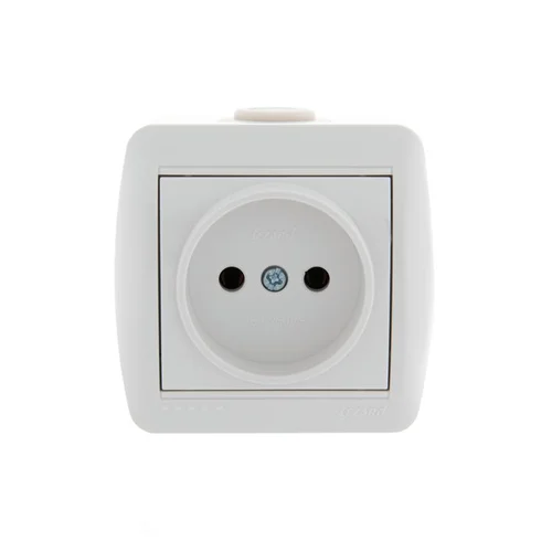 Розетка 1-м ОП Nata 16А IP20 без заземл. керамика бел. LEZARD 710-0200-121