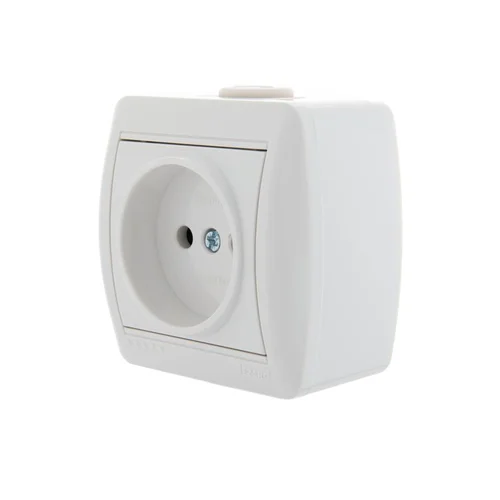 Розетка 1-м ОП Nata 16А IP20 без заземл. керамика бел. LEZARD 710-0200-121