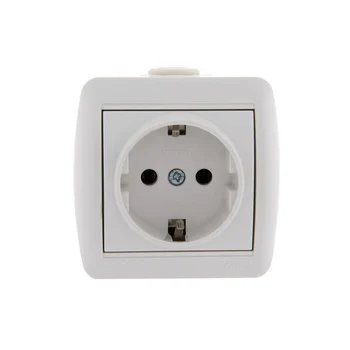 Розетка 1-м ОП Nata 16А IP20 с заземл. керамика бел. LEZARD 710-0200-122