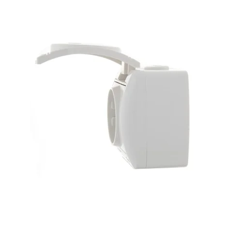 Розетка 1-м ОП Nata 16А IP20 с заземл. с защ. крышкой керамика бел. LEZARD 710-0200-123