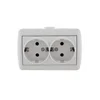 Розетка 2-м ОП Nata 16А IP20 с заземл. керамика бел. LEZARD 710-0200-127