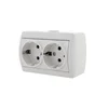 Розетка 2-м ОП Nata 16А IP20 с заземл. керамика бел. LEZARD 710-0200-127