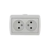 Розетка 2-м ОП Nata 16А IP20 без заземл. керамика бел. LEZARD 710-0200-128