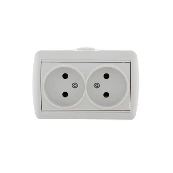 Розетка 2-м ОП Nata 16А IP20 без заземл. керамика бел. LEZARD 710-0200-128