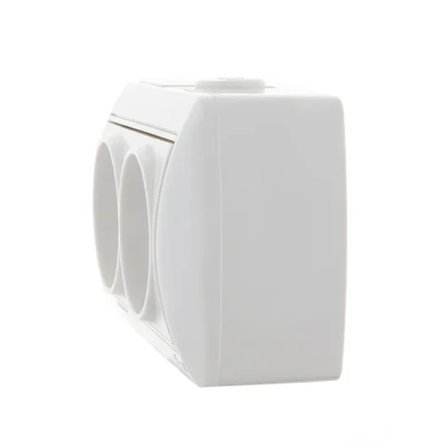 Розетка 2-м ОП Nata 16А IP20 без заземл. керамика бел. LEZARD 710-0200-128