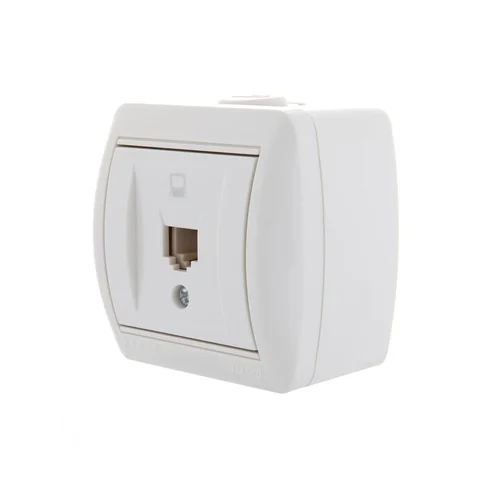 Розетка компьютерная 1-м ОП Nata RJ45 бел. LEZARD 710-0200-139