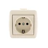 Розетка 1-м ОП Nata 16А IP20 с заземл. керамика крем. LEZARD 710-0300-122