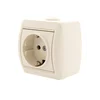 Розетка 1-м ОП Nata 16А IP20 с заземл. керамика крем. LEZARD 710-0300-122