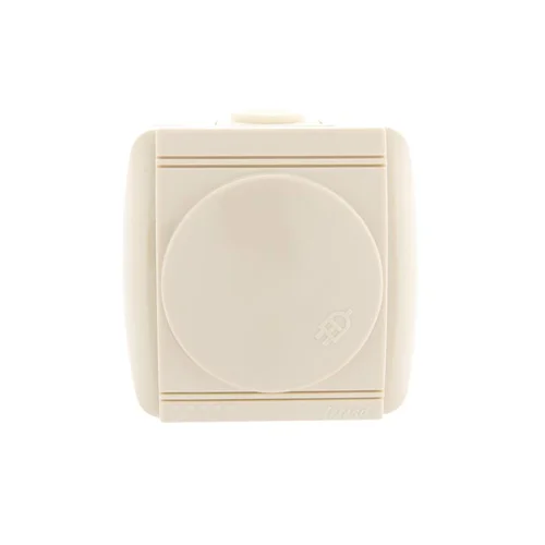 Розетка 1-м ОП Nata 16А IP20 с заземл. с защ. крышкой керамика крем. LEZARD 710-0300-123