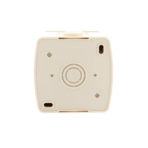 Розетка 1-м ОП Nata 16А IP20 с заземл. с защ. крышкой керамика крем. LEZARD 710-0300-123