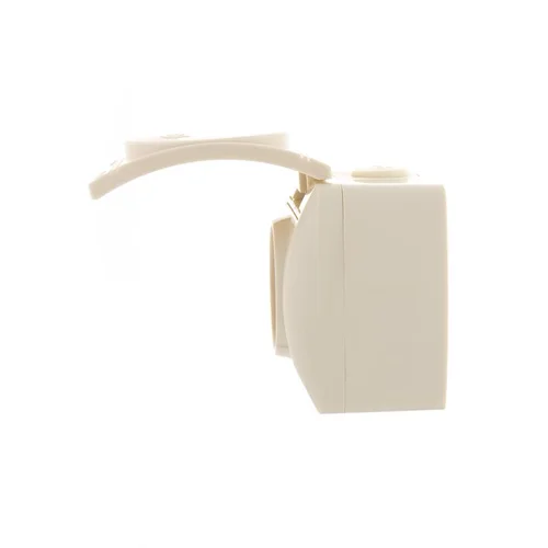 Розетка 1-м ОП Nata 16А IP20 с заземл. с защ. крышкой керамика крем. LEZARD 710-0300-123