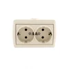 Розетка 2-м ОП Nata 16А IP20 с заземл. керамика крем. LEZARD 710-0300-127