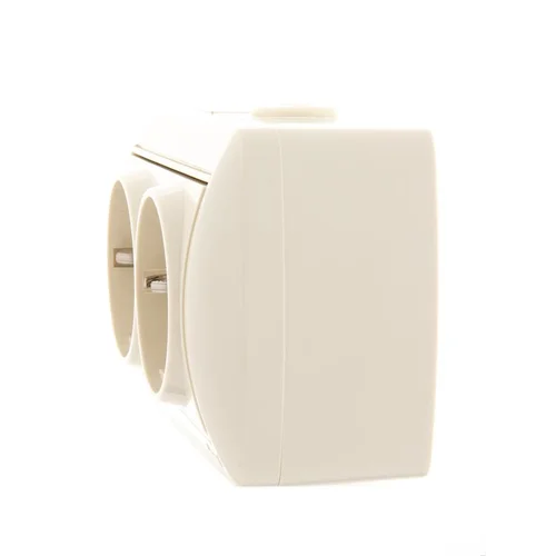 Розетка 2-м ОП Nata 16А IP20 с заземл. керамика крем. LEZARD 710-0300-127