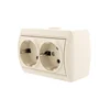 Розетка 2-м ОП Nata 16А IP20 с заземл. керамика крем. LEZARD 710-0300-127