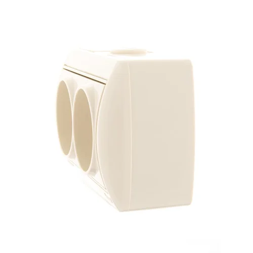 Розетка 2-м ОП Nata 16А IP20 без заземл. керамика крем. LEZARD 710-0300-128