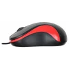 Мышь Оклик 115S черный/красный оптическая (1200dpi) USB для ноутбука (3but)