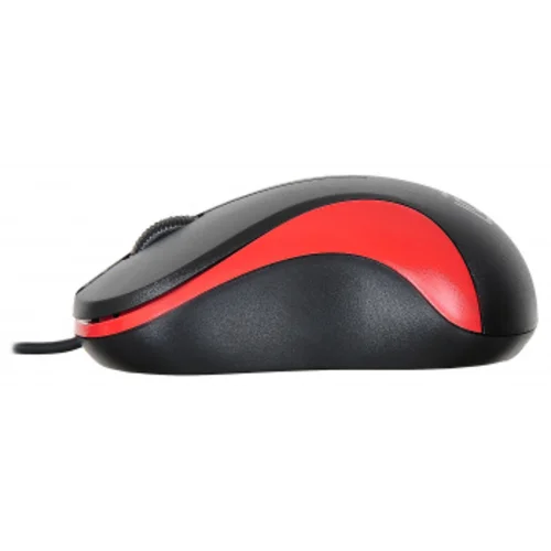 Мышь Оклик 115S черный/красный оптическая (1200dpi) USB для ноутбука (3but)