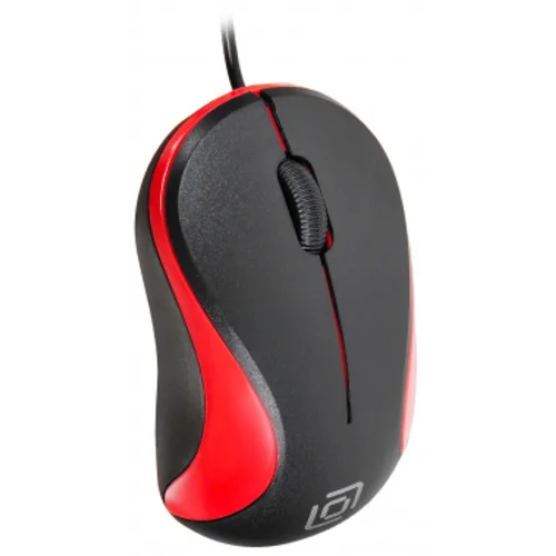 Мышь Оклик 115S черный/красный оптическая (1200dpi) USB для ноутбука (3but)