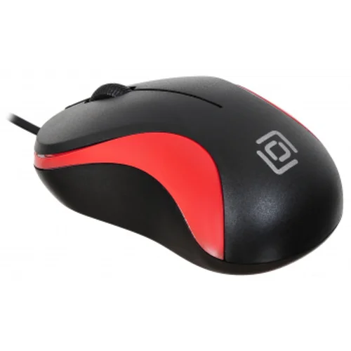 Мышь Оклик 115S черный/красный оптическая (1200dpi) USB для ноутбука (3but)