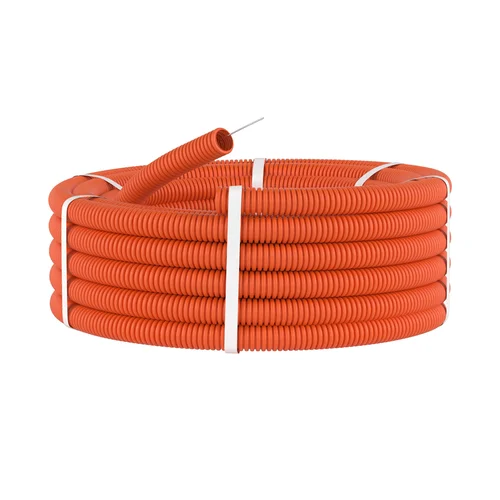 Труба гофрированная ПНД гибкая тяжелая d16мм с протяжкой оранж. (уп.100м) DKC 71516