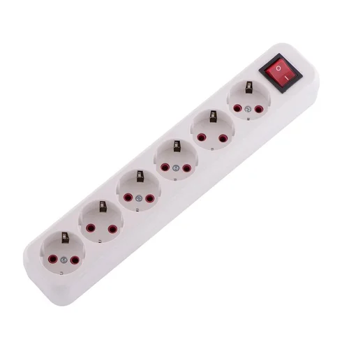 Колодка удлинителя 6-м с заземл. Lila с выкл. LEZARD 720-0600-602