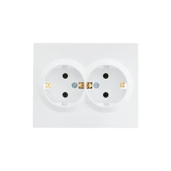 Розетка 2-м СП VESNA с заземл. ПБТ бел. LEZARD 742-0200-127B