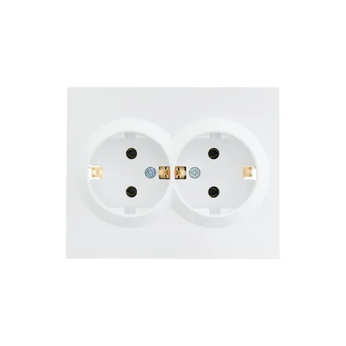 Розетка 2-м СП VESNA с заземл. ПБТ бел. LEZARD 742-0200-127B