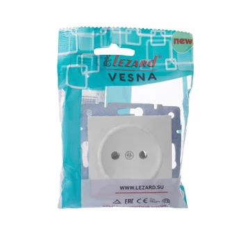 Розетка 1-м СП Vesna без заземл. ПБТ механизм бел. LEZARD 742-0288-121B