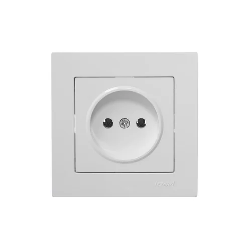 Розетка 1-м СП Vesna без заземл. ПБТ механизм бел. LEZARD 742-0288-121B