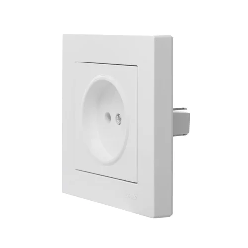 Розетка 1-м СП Vesna без заземл. ПБТ механизм бел. LEZARD 742-0288-121B